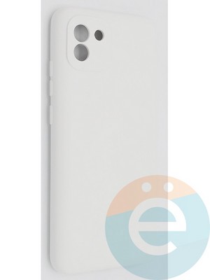Накладка Silicone Cover (без логотипа, с защитой камеры) для Samsung Galaxy A03 молочная - фото 49027