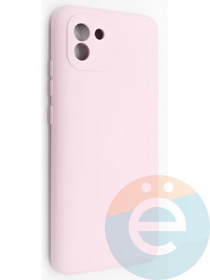 Накладка Silicone Cover (без логотипа, с защитой камеры) для Samsung Galaxy A03 розовая - фото 49029