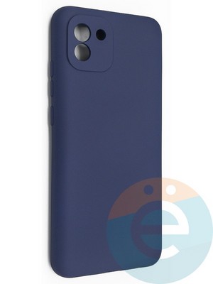 Накладка Silicone Cover (без логотипа, с защитой камеры) для Samsung Galaxy A03 синяя - фото 49030