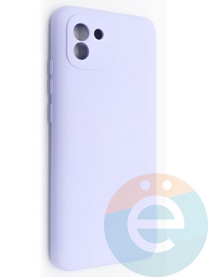 Накладка Silicone Cover (без логотипа, с защитой камеры) для Samsung Galaxy A03 сиреневая - фото 49031