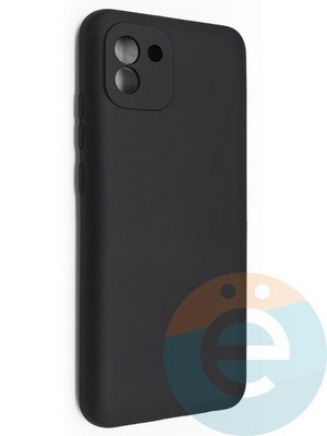 Накладка Silicone Cover (без логотипа, с защитой камеры) для Samsung Galaxy A03 черная - фото 49032