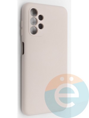 Накладка Silicone Cover (без логотипа, с защитой камеры) для Samsung Galaxy A13 4G пудровая - фото 49037