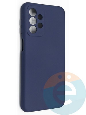 Накладка Silicone Cover (без логотипа, с защитой камеры) для Samsung Galaxy A23 синяя - фото 49057
