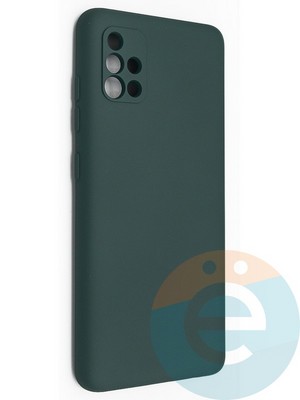 Накладка Silicone Cover (без логотипа, с защитой камеры) для Samsung Galaxy A51 зеленая - фото 49070