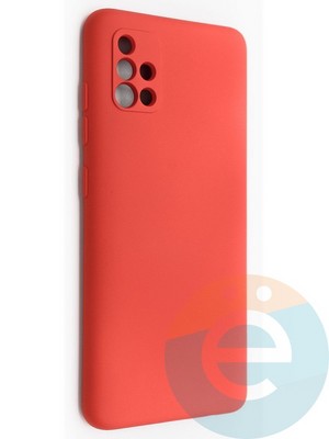 Накладка Silicone Cover (без логотипа, с защитой камеры) для Samsung Galaxy A51 красная - фото 49071