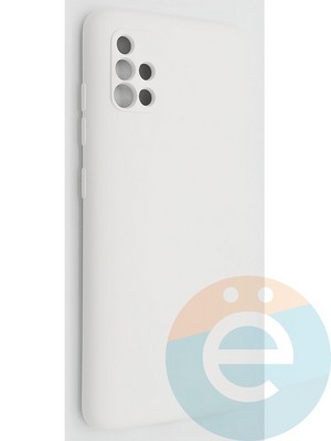 Накладка Silicone Cover (без логотипа, с защитой камеры) для Samsung Galaxy A51 молочная - фото 49072