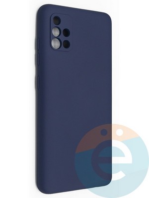 Накладка Silicone Cover (без логотипа, с защитой камеры) для Samsung Galaxy A51 синяя - фото 49075