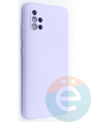 Накладка Silicone Cover (без логотипа, с защитой камеры) для Samsung Galaxy A51 сиреневая - фото 49076