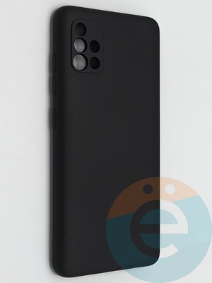 Накладка Silicone Cover (без логотипа, с защитой камеры) для Samsung Galaxy A51 черная - фото 49077