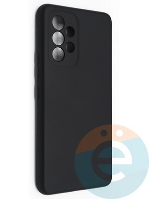 Накладка Silicone Cover (без логотипа, с защитой камеры) для Samsung Galaxy A53 черная - фото 49086