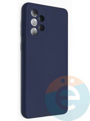 Накладка Silicone Cover (без логотипа, с защитой камеры) для Samsung Galaxy A73 синяя - фото 49093