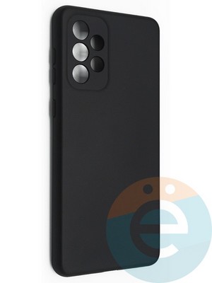 Накладка Silicone Cover (без логотипа, с защитой камеры) для Samsung Galaxy A73 черная - фото 49095
