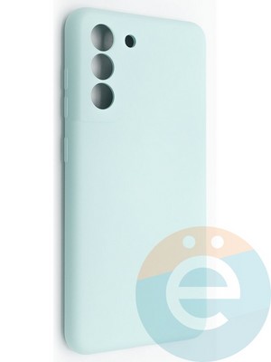 Накладка Silicone Cover (без логотипа, с защитой камеры) для Samsung Galaxy S21FE бирюзовая - фото 49096