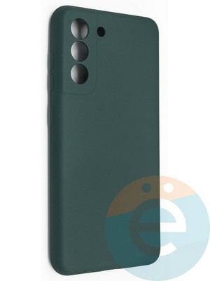 Накладка Silicone Cover (без логотипа, с защитой камеры) для Samsung Galaxy S21FE зеленая - фото 49097
