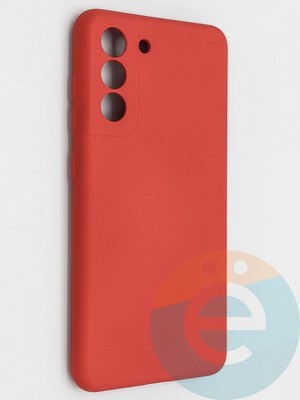Накладка Silicone Cover (без логотипа, с защитой камеры) для Samsung Galaxy S21FE красная - фото 49098