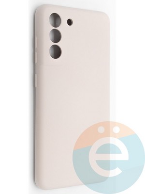 Накладка Silicone Cover (без логотипа, с защитой камеры) для Samsung Galaxy S21FE пудровая - фото 49100