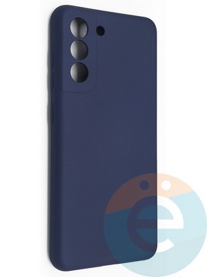 Накладка Silicone Cover (без логотипа, с защитой камеры) для Samsung Galaxy S21FE синяя - фото 49102