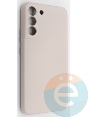 Накладка Silicone Cover (без логотипа, с защитой камеры) для Samsung Galaxy S22 Plus пудровая - фото 49109