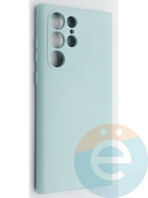 Накладка Silicone Cover (без логотипа, с защитой камеры) для Samsung Galaxy S22 Ultra бирюзовая - фото 49114