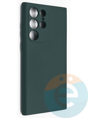 Накладка Silicone Cover (без логотипа, с защитой камеры) для Samsung Galaxy S22 Ultra зеленая - фото 49115
