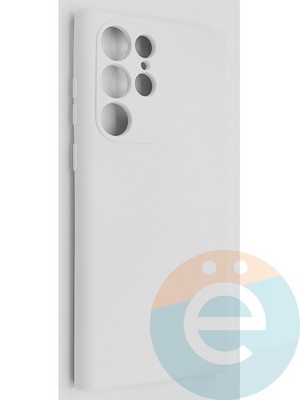Накладка Silicone Cover (без логотипа, с защитой камеры) для Samsung Galaxy S22 Ultra молочная - фото 49117