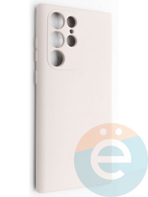 Накладка Silicone Cover (без логотипа, с защитой камеры) для Samsung Galaxy S22 Ultra пудровая - фото 49118