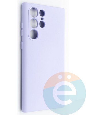 Накладка Silicone Cover (без логотипа, с защитой камеры) для Samsung Galaxy S22 Ultra сиреневая - фото 49121