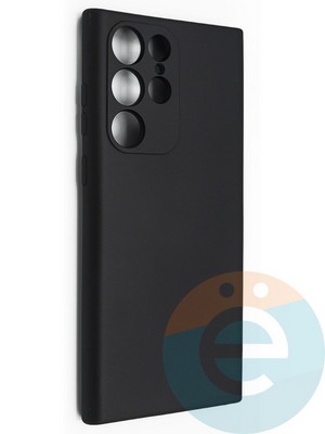 Накладка Silicone Cover (без логотипа, с защитой камеры) для Samsung Galaxy S22 Ultra черная - фото 49122