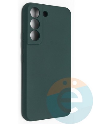 Накладка Silicone Cover (без логотипа, с защитой камеры) для Samsung Galaxy S22 зеленая - фото 49124