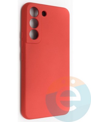 Накладка Silicone Cover (без логотипа, с защитой камеры) для Samsung Galaxy S22 красная - фото 49125