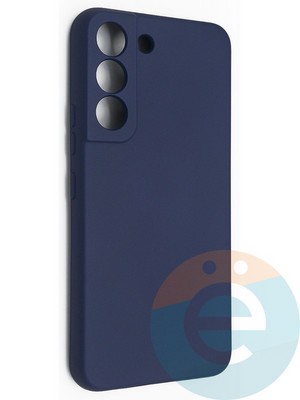 Накладка Silicone Cover (без логотипа, с защитой камеры) для Samsung Galaxy S22 синяя - фото 49129