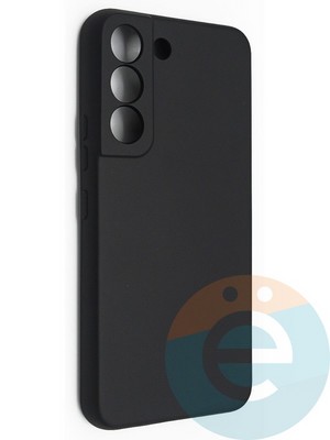 Накладка Silicone Cover (без логотипа, с защитой камеры) для Samsung Galaxy S22 черная - фото 49131