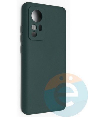 Накладка Silicone Cover (без логотипа, с защитой камеры) для Xiaomi Mi 12 зеленая - фото 49133