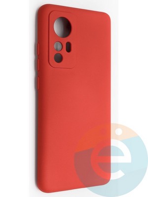 Накладка Silicone Cover (без логотипа, с защитой камеры) для Xiaomi Mi 12 красная - фото 49134