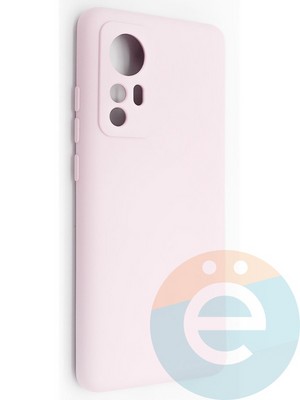 Накладка Silicone Cover (без логотипа, с защитой камеры) для Xiaomi Mi 12 розовая - фото 49137