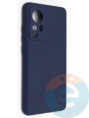 Накладка Silicone Cover (без логотипа, с защитой камеры) для Xiaomi Mi 12 синяя - фото 49138