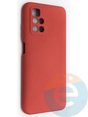 Накладка Silicone Cover (без логотипа, с защитой камеры) для Xiaomi Redmi 10 красная - фото 49143