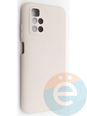 Накладка Silicone Cover (без логотипа, с защитой камеры) для Xiaomi Redmi 10 пудровая - фото 49145