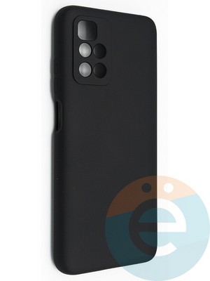 Накладка Silicone Cover (без логотипа, с защитой камеры) для Xiaomi Redmi 10 черная - фото 49149