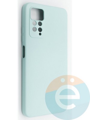 Накладка Silicone Cover (без логотипа, с защитой камеры) для Xiaomi Redmi Note 11 Pro бирюзовая - фото 49150
