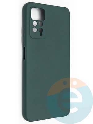 Накладка Silicone Cover (без логотипа, с защитой камеры) для Xiaomi Redmi Note 11 Pro зеленая - фото 49151