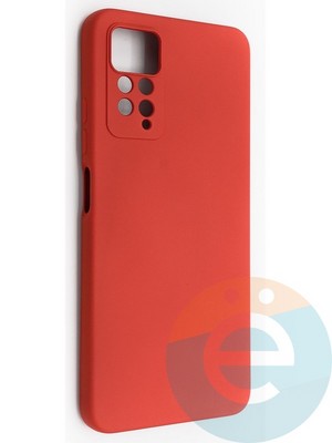 Накладка Silicone Cover (без логотипа, с защитой камеры) для Xiaomi Redmi Note 11 Pro красная - фото 49152