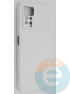 Накладка Silicone Cover (без логотипа, с защитой камеры) для Xiaomi Redmi Note 11 Pro молочная - фото 49153