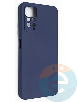 Накладка Silicone Cover (без логотипа, с защитой камеры) для Xiaomi Redmi Note 11 Pro синяя - фото 49156