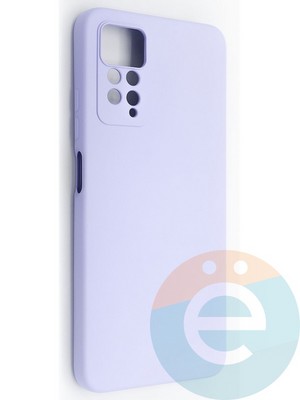 Накладка Silicone Cover (без логотипа, с защитой камеры) для Xiaomi Redmi Note 11 Pro сиреневая - фото 49157