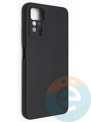 Накладка Silicone Cover (без логотипа, с защитой камеры) для Xiaomi Redmi Note 11 Pro черная - фото 49158