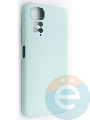 Накладка Silicone Cover (без логотипа, с защитой камеры) для Xiaomi Redmi Note 11/11S бирюзовая - фото 49159