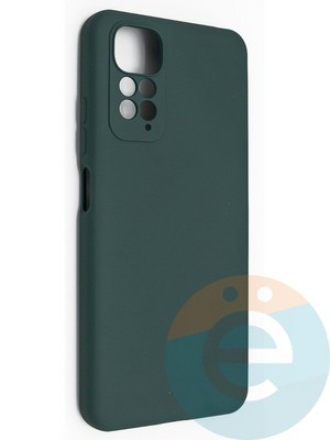 Накладка Silicone Cover (без логотипа, с защитой камеры) для Xiaomi Redmi Note 11/11S зеленая - фото 49160