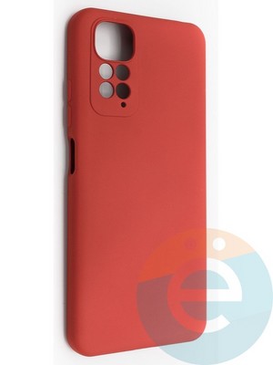 Накладка Silicone Cover (без логотипа, с защитой камеры) для Xiaomi Redmi Note 11/11S красная - фото 49161