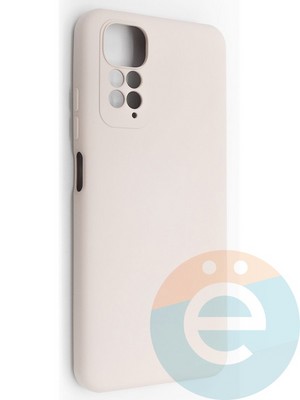 Накладка Silicone Cover (без логотипа, с защитой камеры) для Xiaomi Redmi Note 11/11S пудровая - фото 49163